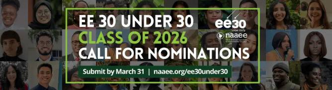 برنامج وجائزة EE 30 Under 30 لقادة التعليم البيئي الشباب لعام 2026.