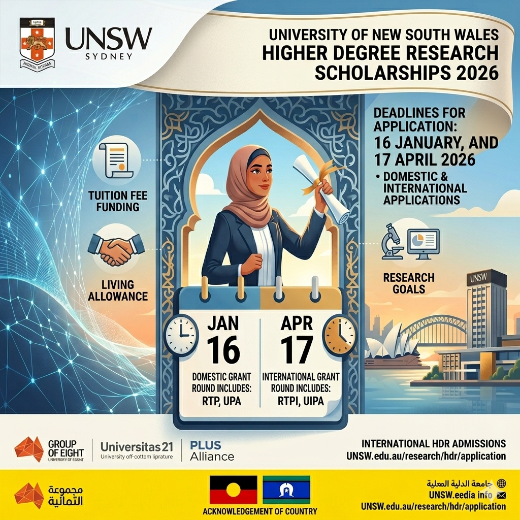 منح الدراسات العليا البحثية 2026 في جامعة نيو ساوث ويلز