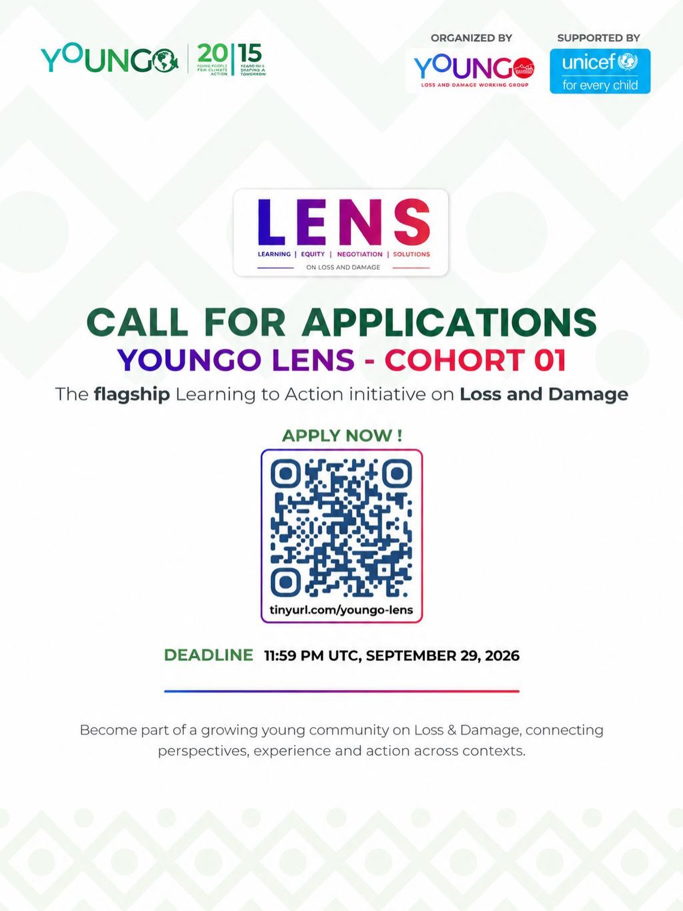 برنامج YOUNGO LENS للفوج الأول: التعلم من أجل العمل بشأن الخسائر والأضرار