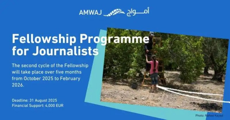 زمالة الصحفيين المبتدئين – تحالف أمواج – Early‑Career Journalist Fellowship – AMWAJ Alliance